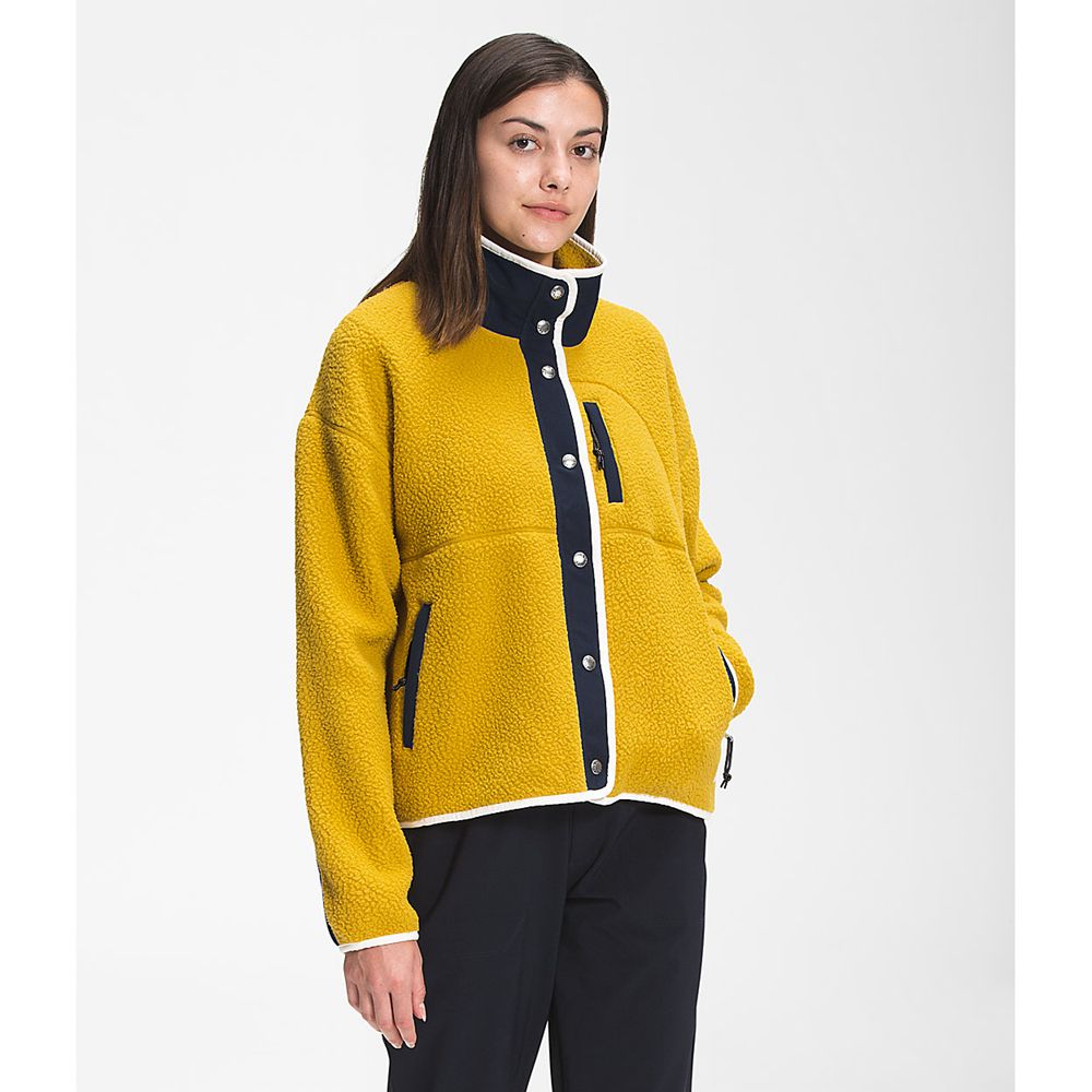 The North Face Fleece Jacket Womens Australia - The North Face Cragmont Yellow / Navy (CZM-692104)